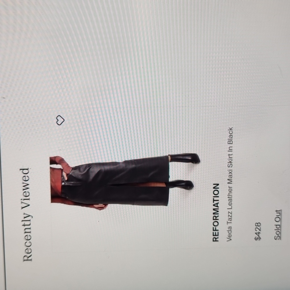 Reformation Veda Tazz Leather Maxi Skirt Size 12